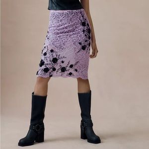 Anthropologie Appliqué Lace Slip